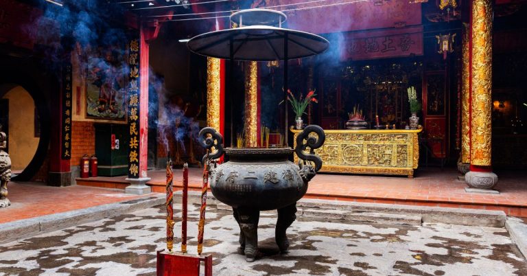 incense filled temple